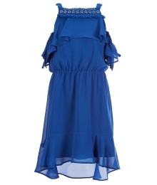 Marciano Blue Cold Shoulder High Low Dress 